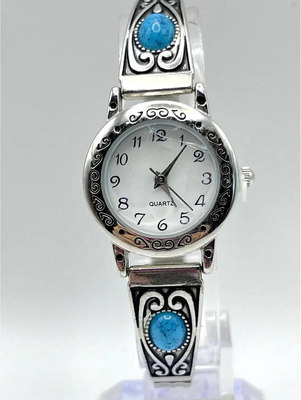 Accutime Southwestern Turquoise Style Expansion Bracelet Watch 1